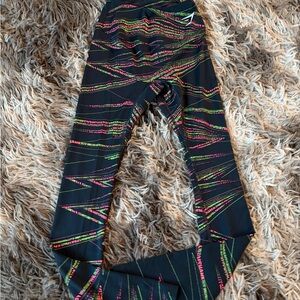 Gymshark Black Leggings with Neon Stripes